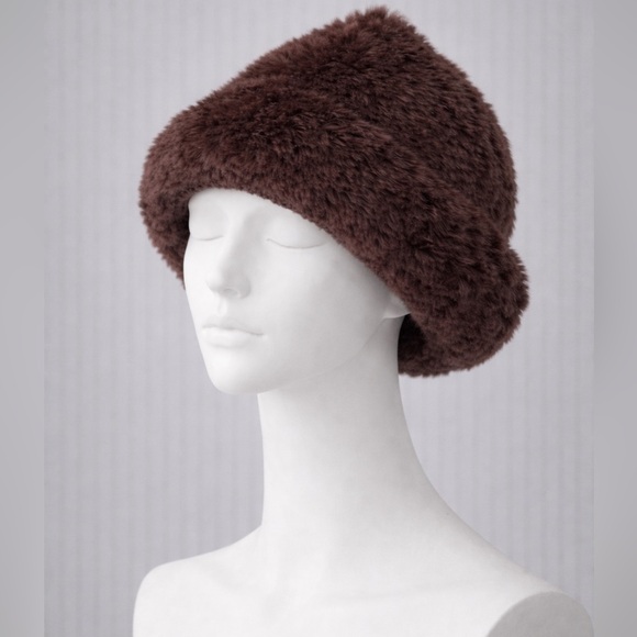 Surell Vintage Rabbit Fur Hat – Brown – One Size - Picture 4 of 12